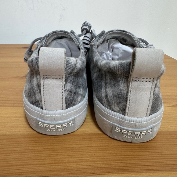 Sperry | Crest Vibe Grey Plaid Wool Blend Sneakers Memory Foam Size 5.5 NWT - Picture 9 of 10